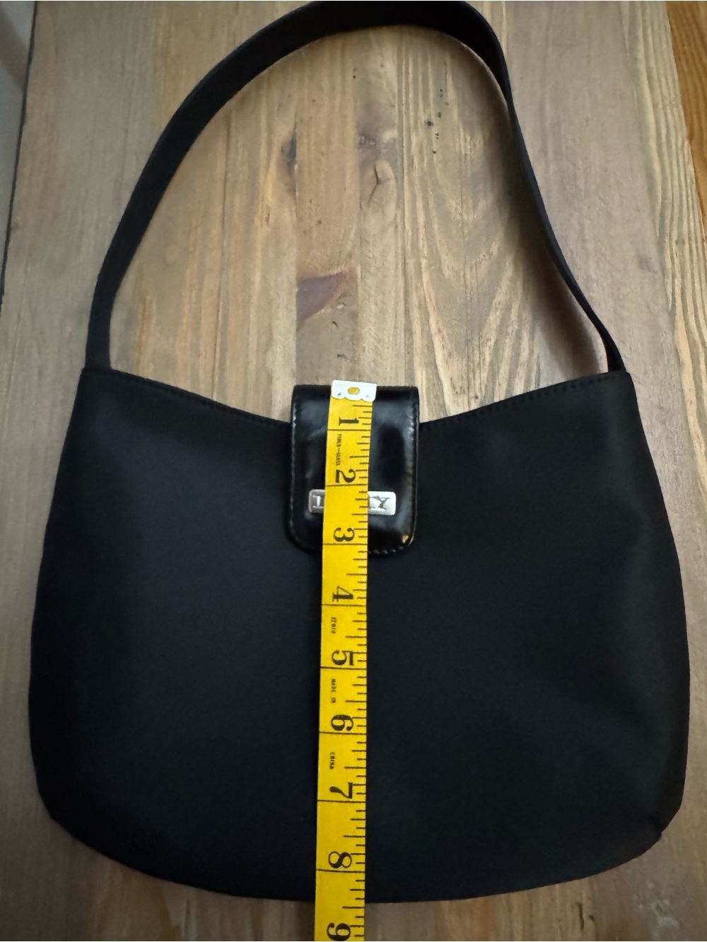 DKNYC Black Shoulder Bag with Tab Closure
